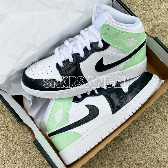 Nike custom air jordan 1 mid sneakers - Picture 2 of 2